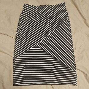 Studio Black and White Striped Pencil Skirt